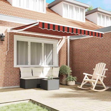 vidaXL Uitschuifbare luifel Oranje en Bruin 350 x 250 x 165, Verzenden, Nieuw