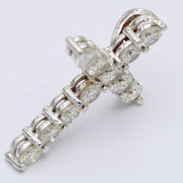 Pendentif en forme de croix - 14 carats Or blanc - 0.97ct.
