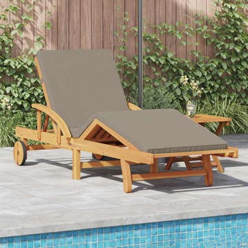 vidaXL Ligstoel Massief Acacia Hout Taupe, Tuin en Terras, Verzenden, Nieuw