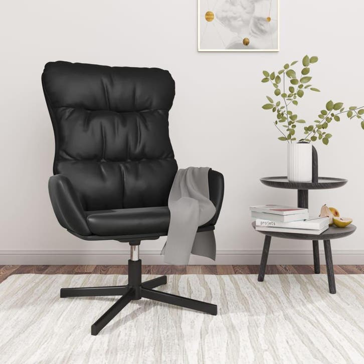 vidaXL Relaxstoel kunstleer zwart, Huis en Inrichting, Fauteuils, Nieuw, Verzenden