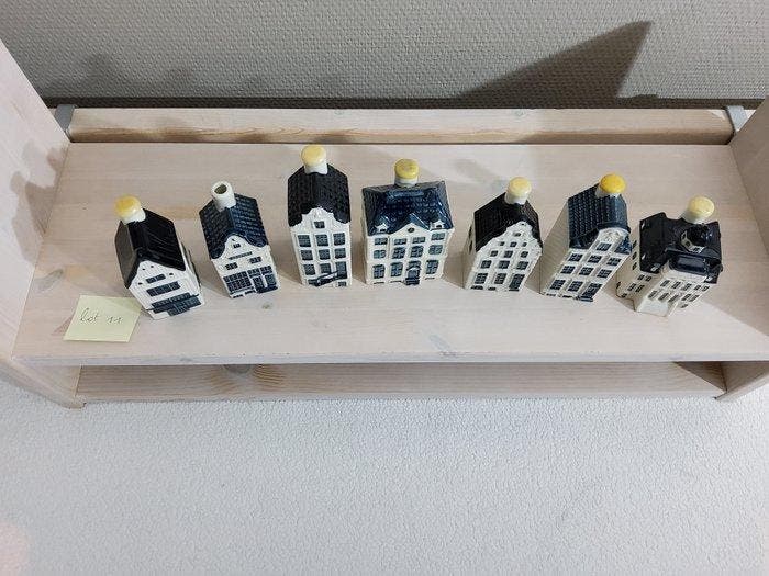 KLM-huisje - Zeven KLM huisjes, Antiek en Kunst, Antiek | Wandborden en Tegels
