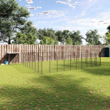 vidaXL Hondenkennel 31,46 m² staal zwart, Verzenden