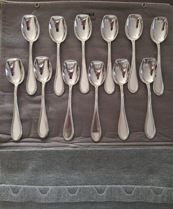 23 BO. Morini Cacciari - Theelepel (12) - .800 zilver - Zet
