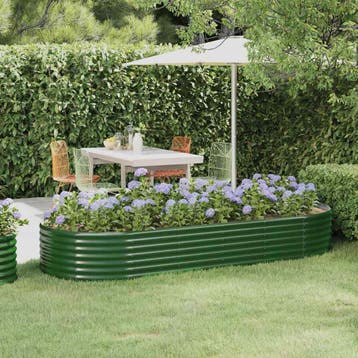 vidaXL Plantenbak 249x100x36 cm gegalvaniseerd staal groen, Tuin en Terras, Verzenden, Nieuw