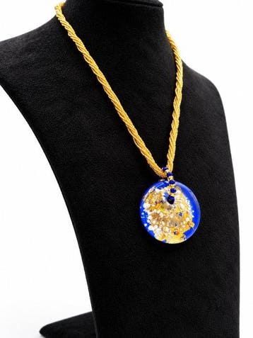 verre de Murano - Collier - Collier feuille dor 24K, Antiek en Kunst