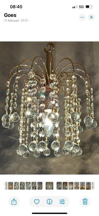 Swarovski - Lustre (2) - Cristal, feuille dor