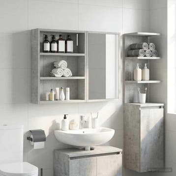 vidaXL Badkamer wandkast Beton Grijs 40 x 10 x 50 cm, Verzenden, Nieuw