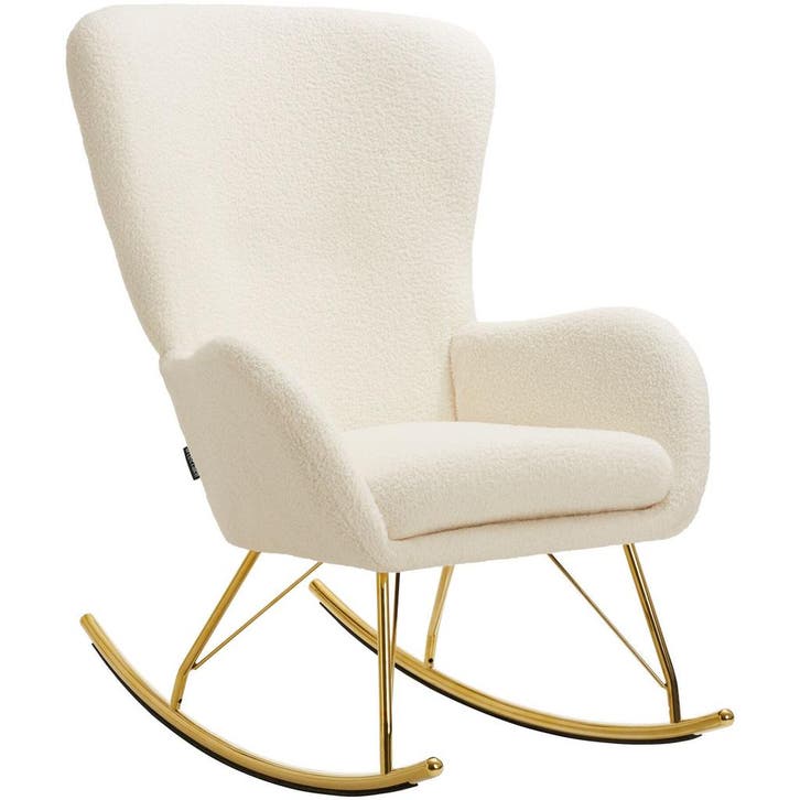 tectake Schommelstoel Swing met stalen glijders en dikke bek, Huis en Inrichting, Stoelen, Verzenden