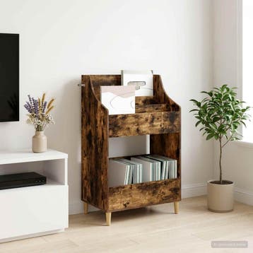 vidaXL Media Planken Gerookt eiken 70,5 x 46 x 112 cm, Verzenden