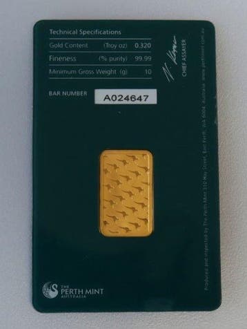 10 gram - Goud .999 - Perth Mint - Verzegeld