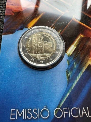 Andorra. 2 Euro 2014/2021 (4 stuks) Proof + BU (Zonder