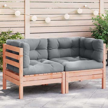 vidaXL Patio Sofa Solid Douglas Fir wood Natuurlijk Douglas, Tuin en Terras, Verzenden, Nieuw