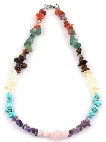 Prachtige meerdere natuurlijke stenen - Chakra-stenenketting