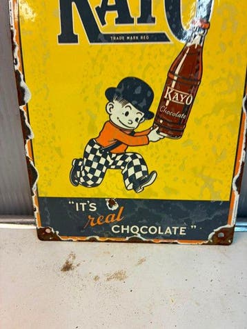 Kayo Chocolate – Its Real Chocolate – Emaille Reclamebord -