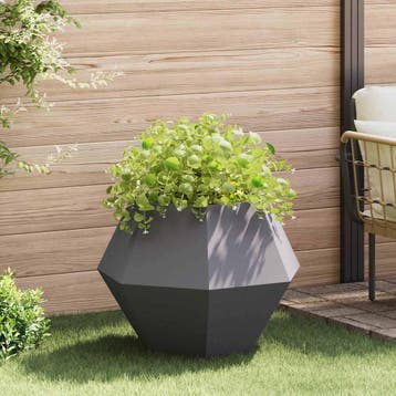 vidaXL Plantenbak Zwart 75 x 75 x 60 cm Staal, Tuin en Terras, Bloempotten, Verzenden, Nieuw