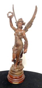 Auguste Moreau (1834-1917) - Groot Art Nouveau - Sculpture,, Antiquités & Art