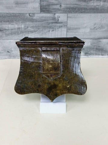 OTTOMAN PERIOD BRONZE WARRIOR GUNPOWDER AND CARTRIDGE BOX