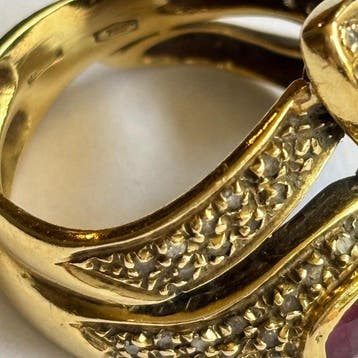Bague - 18 carats Or jaune - Diamant, Handtassen en Accessoires, Ringen, Nieuw