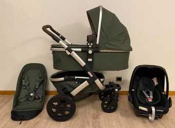 Joolz Geo2 Marvellous Green 3 in 1 - COMPLEET, Kinderen en Baby's, Kinderwagens en Combinaties, Zo goed als nieuw, Verstelbare duwstang