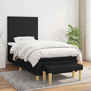 vidaXL Boxspring met matras stof zwart 90x190 cm, Verzenden, Nieuw