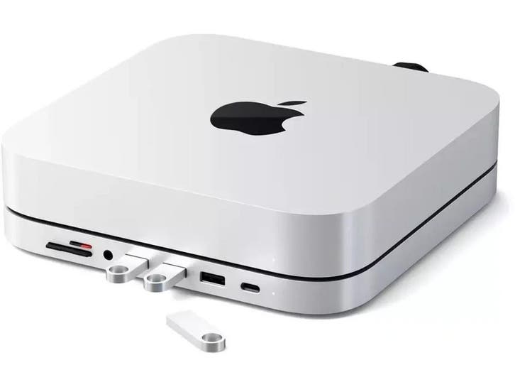 Satechi Aluminum Mac Mini - Standaard & Hub - USB-C 3x USB-A, Computers en Software, Pc- en Netwerkkabels, Zo goed als nieuw, Verzenden