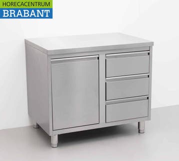 HCB inox Armoire de travail Table de travail Poubelle et 3, Verzenden
