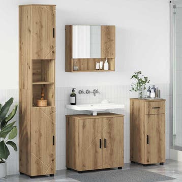 vidaXL Badkamermeubel Set 4 st Artisan Eiken 61 x 35 x 64 cm, Verzenden
