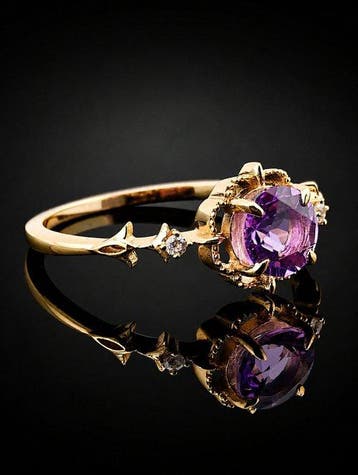 Sans prix de réserve - Bague Bague en améthyste - argent, Bijoux, Sacs & Beauté