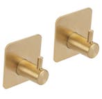 Differnz haak zelfklevend vierkant rvs goud 2 stuks