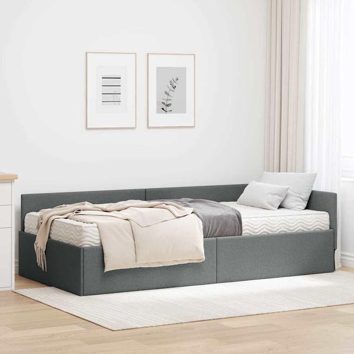 vidaXL Hoekbedframe met Matras Anders met hoofdeinde 2 pcs, Maison & Meubles, Chambre à coucher | Lits, Envoi
