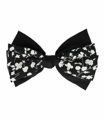 Haarspeld Patentspeld 8cm - Strik 18cm - Bloemenpatroon Stof, Nieuw