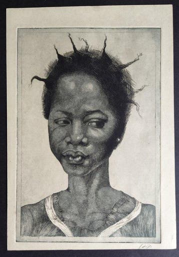 Hans-Peter Müller (1942–2025) - African Woman Before Ancient, Antiek en Kunst