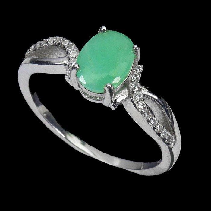 Sans prix de réserve - Bague Argent Émeraude, Bijoux, Sacs & Beauté, Bagues