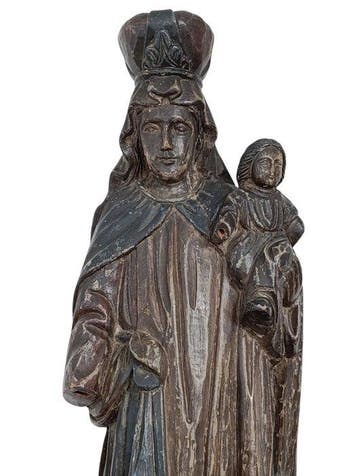 sculptuur, Grosse barocke Madonna mit Jesuskind um 17 Jh. -