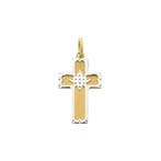 Bicolor gouden hanger van een kruis (Hanger of bedel), Ophalen of Verzenden, Gebruikt, Goud, Overige merken