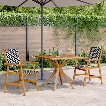 vidaXL 3-delige Tuinset massief acaciahout, Verzenden, Nieuw, Tuinset