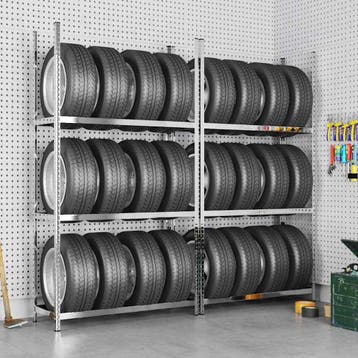vidaXL Bandenrekken 3-laags 2 st 110x40x200 cm staal, Verzenden, Nieuw