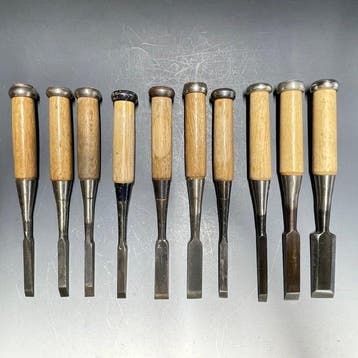 Tataki Oire Nomi | Bench Chisels Carving w/Roll Case -