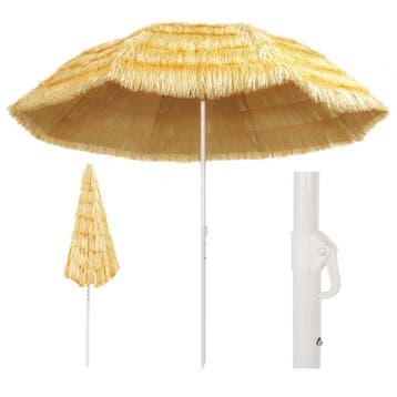 vidaXL Strandparasol Hawaï stijl 300 cm naturel, Verzenden