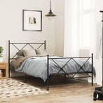 vidaXL Bedframe met hoofd- en voeteneinde metaal zwart, Verzenden