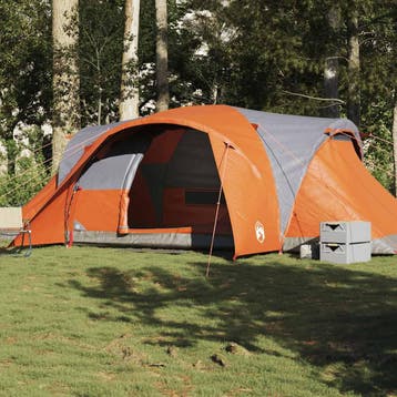 vidaXL Koepeltent 6-persoons waterdicht grijs en oranje, Verzenden, Nieuw