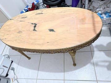 Table basse - Marbre, Laiton