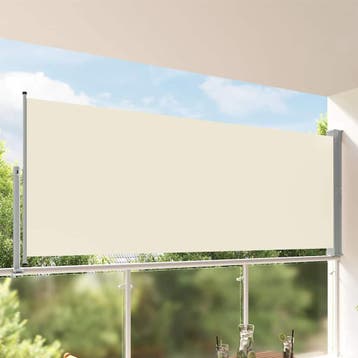 vidaXL Tuinscherm uittrekbaar 140x300 cm crèmekleurig, Verzenden, Nieuw