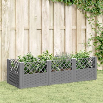 vidaXL Plantenbak met pinnen 123,5x43,5x43,5 cm polypropeen, Verzenden
