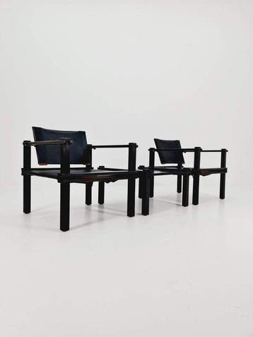 Eetkamerstoel - Hout - Een vintage lounge-set – twee