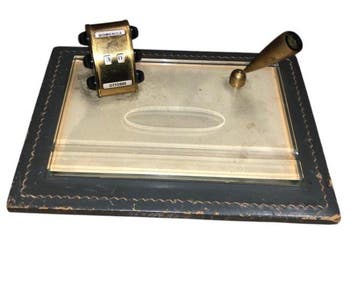 Écritoire - Calendrier perpétuel - cuir - Set de bureau