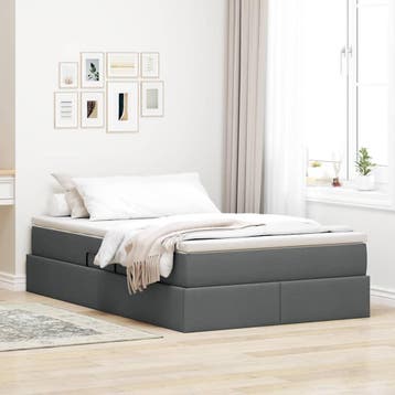 vidaXL Opslag bed met matras Donkergrijs 120 x 200 cm, Verzenden, Nieuw