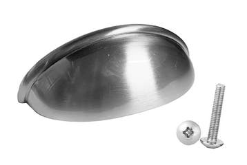 Set van 10 handgrepen schelp, voor meubels: zilver, Verzenden