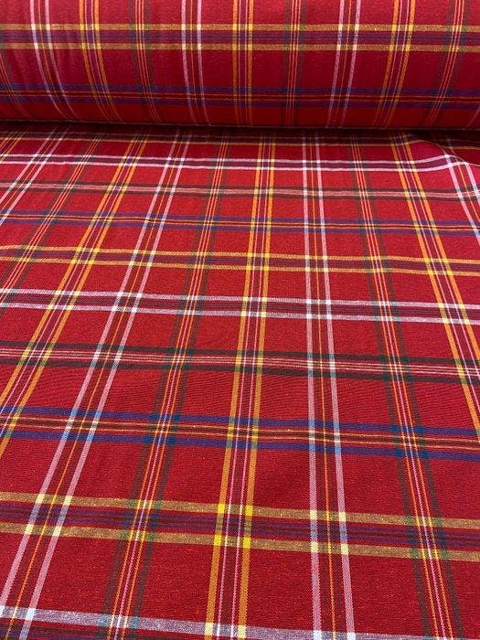 Tartan van katoenmix, geverfd in draad, dubbelzijdig, met, Antiek en Kunst, Curiosa en Brocante