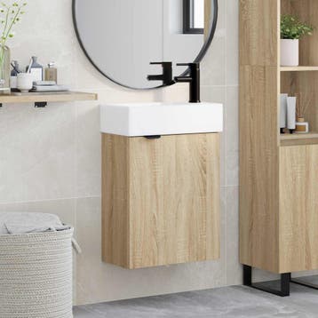 vidaXL Badkamermeubel met kraan Sonoma Eiken 45,5 x 22,5 x, Verzenden